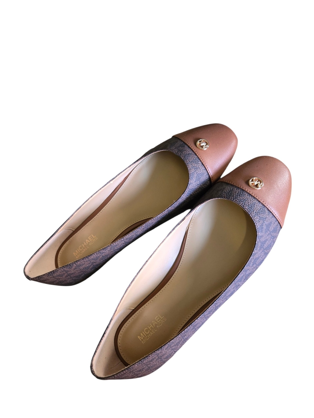Michael Kors Whitney Flex Ballet Flats Brown Logo MK Women’s Size 7.5